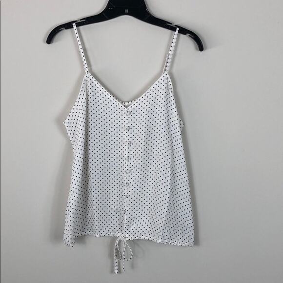 Hippie Rose Top Polka Dot V Neck Faux Button - Picture 6 of 7